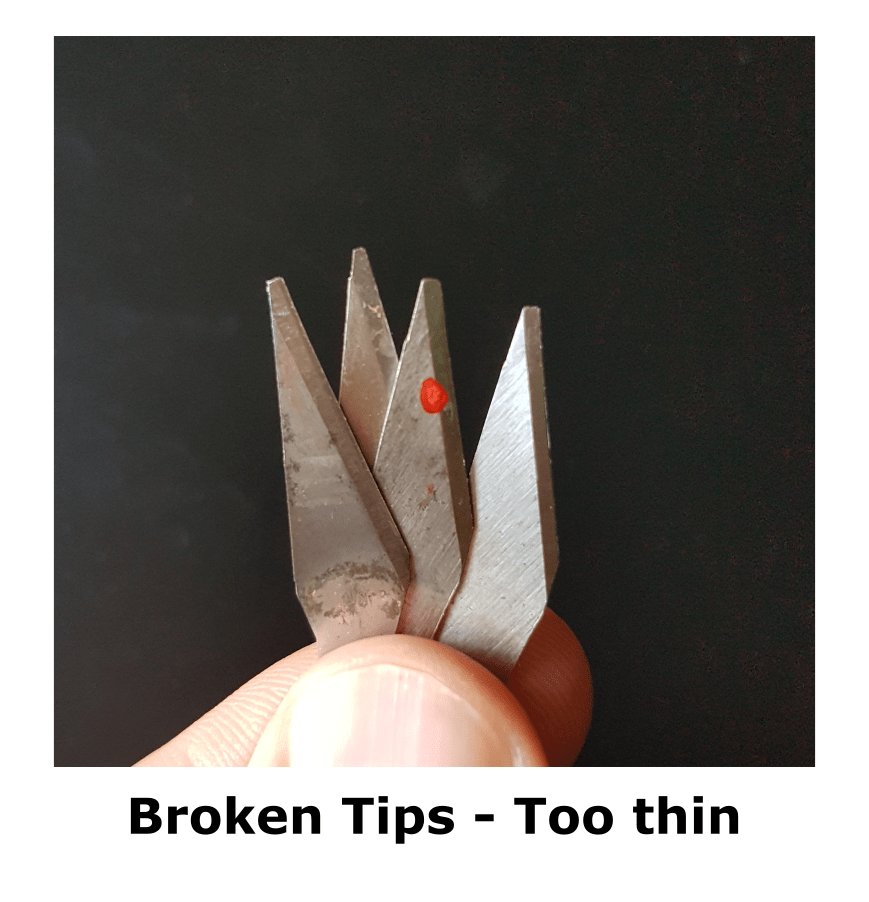 Broken Knife Tips - Exacto blades. 
